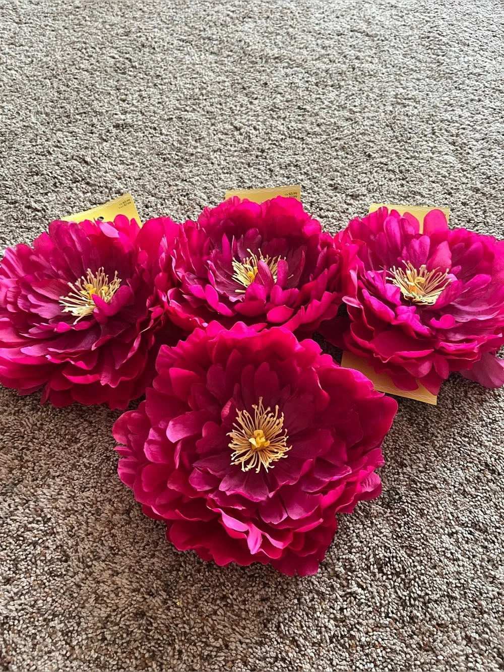 Ashland (set of 4) Faux Peony Flower Wall Accent - Burgundy